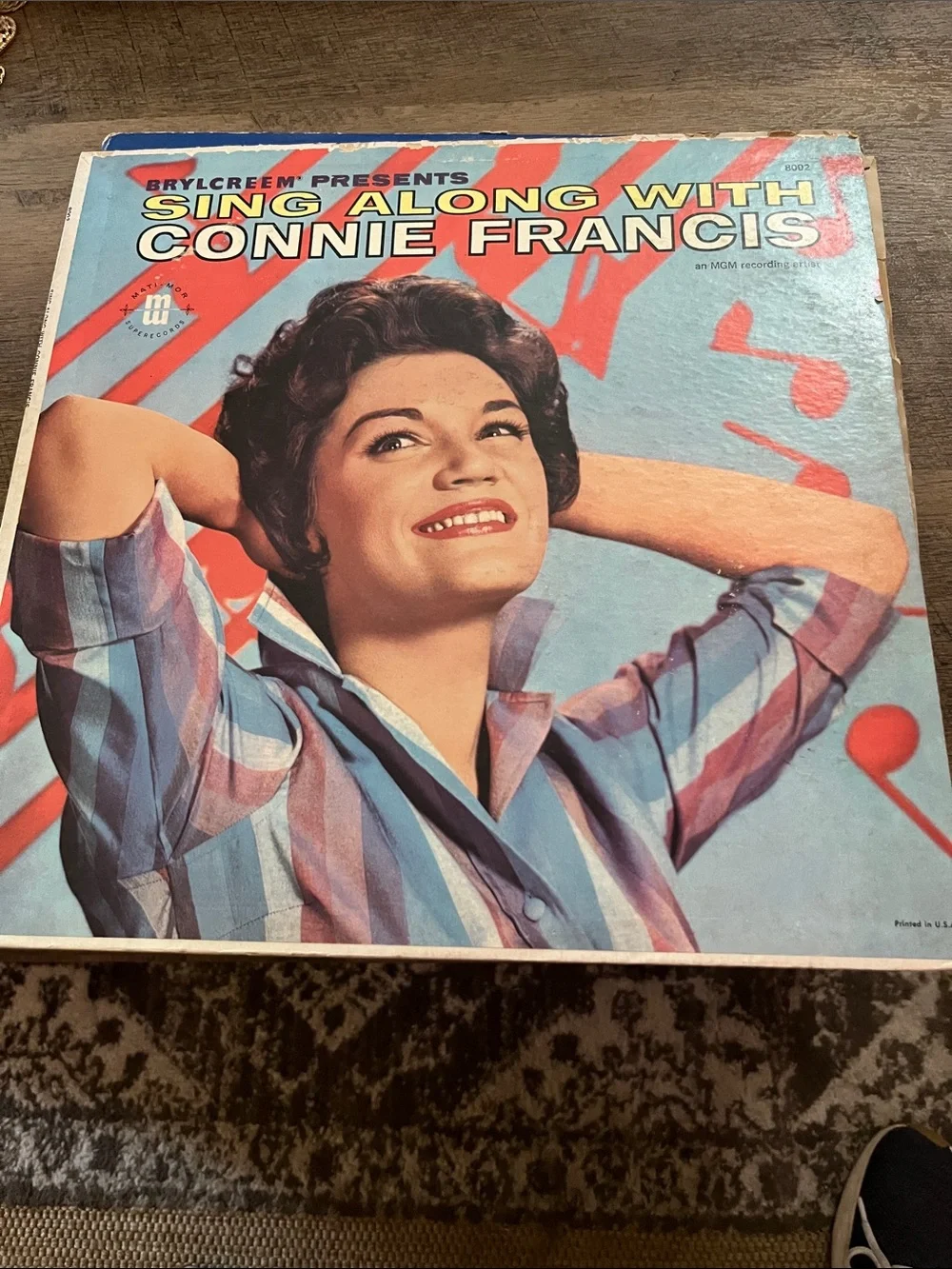 Connie Francis Wall Art Print in Blue and Red - Unbranded